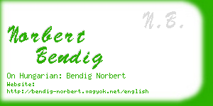 norbert bendig business card